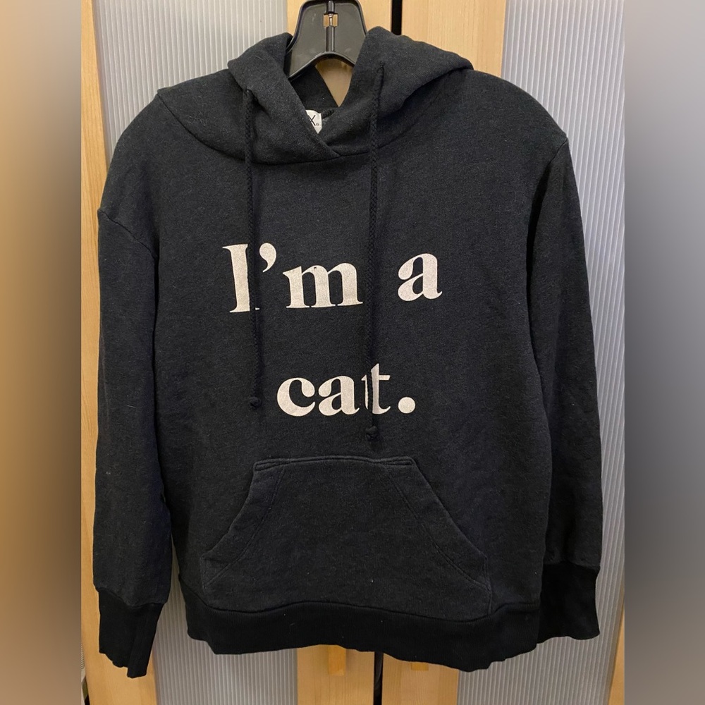 Wildfox I’m a cat black hooded sweatshirt Size XS